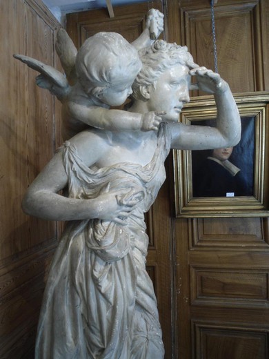 Large antique sculpture. It is made of gypsum. The work of the famous French sculptor - Louis Maximilian Bourgeois. France, XIX century.