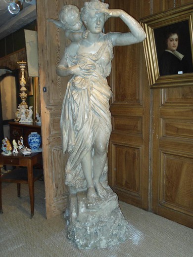 Large antique sculpture. It is made of gypsum. The work of the famous French sculptor - Louis Maximilian Bourgeois. France, XIX century.