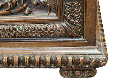 Antique bench in the Renaissance style. It is made of walnut. Europe, the 1880s.