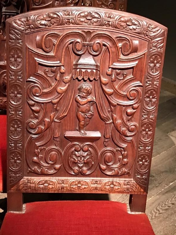A set of antique chairs