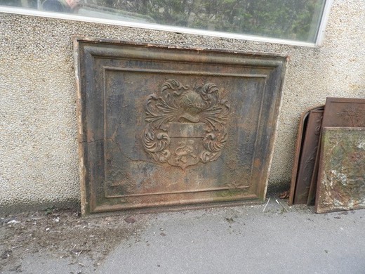 Antique fireplace plate