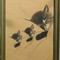 Antique painting "Sleeping cat with kittens"
