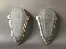 Antique pair Art-Deco wall lights