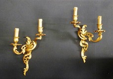 Pair antique wall lights Louis XV