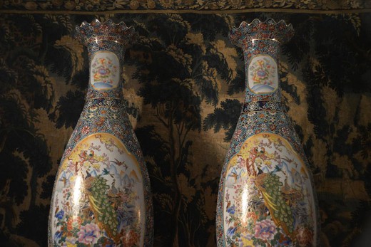 incredible Antique pair Satsuma vases