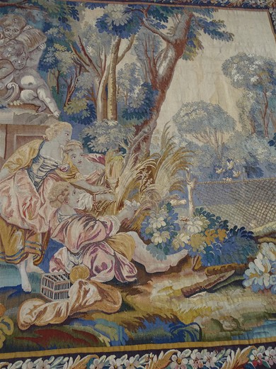 Antique tapestry "Call of the Birds"