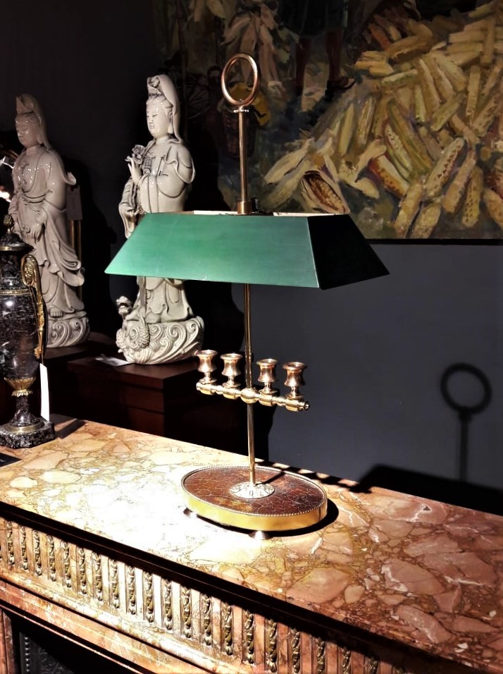 Antique candlestick with shade