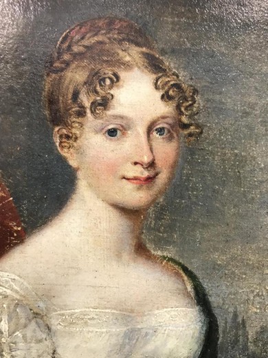 Антикварный портрет молодой итальянской княжны