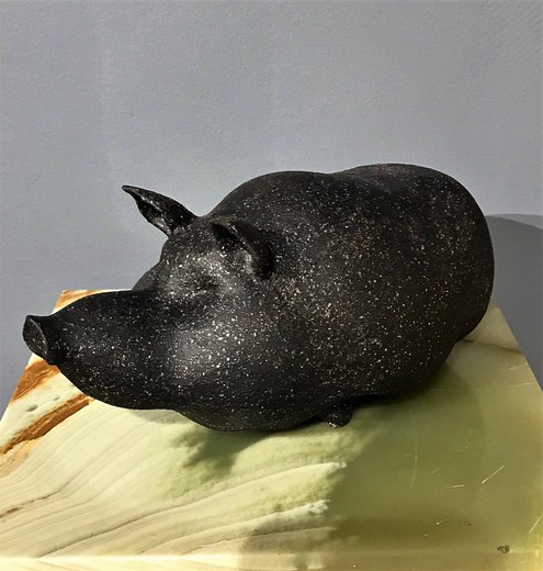 Porcelain sculpture "Pig"