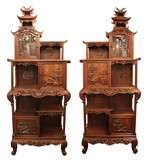 Rare antique pair cabinet by G. Viardot