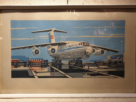 Vintage lithograph "Aeroflot"