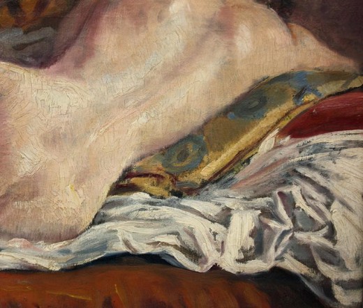 Antique painting "Reclining Nude"