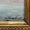 Антикварная картина "Пароход, покидающий порт Марселя"