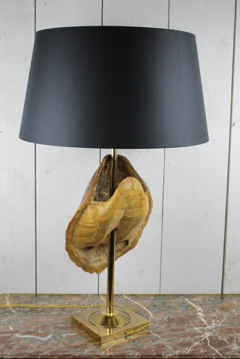 Antique tortoise shell lamp