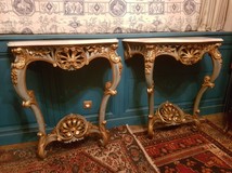 Pair antique Louis XV console tables