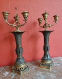 Pair antique decorative corn candleholders