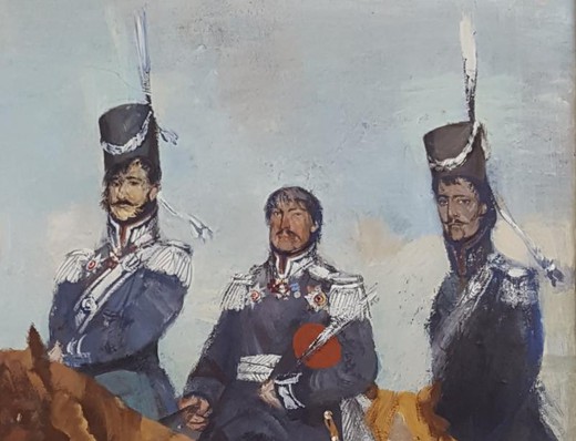 Antique painting "Don Cossacks"