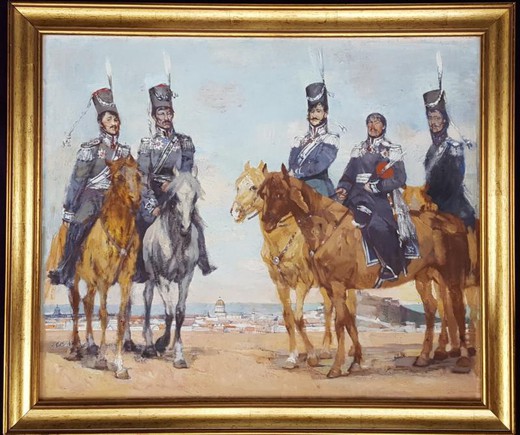 Antique painting "Don Cossacks"