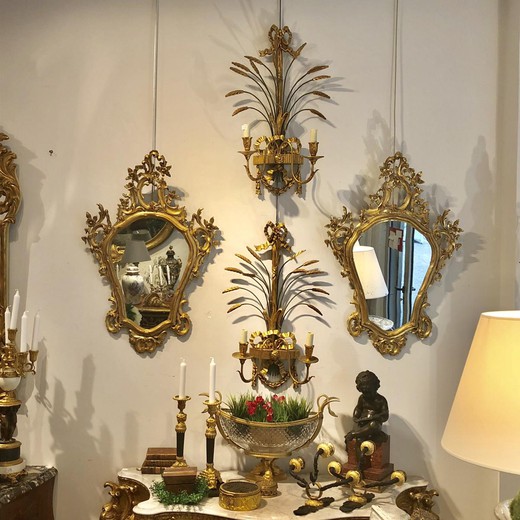 старинная мебель, мебель 19 века, зеркла XIX века, антикварные золоченые зеркала