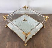 Vintage gilt lions heads coffee table