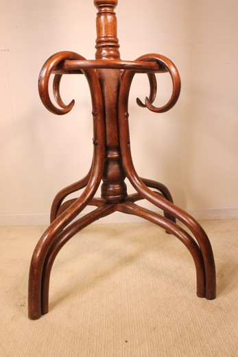 Antique coat rack in the style of tonet. It is made of beech. France, the 20th century.