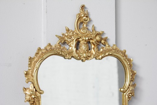 винтажная консоль с зеркалом со столешницей из оникcа в стиле Людовика XV из золоченой бронзы купить в Москве