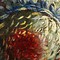 Антикварная картина «Натюрморт с цветами и персиками»