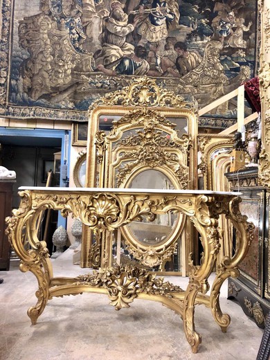 Antique giltwood Louis XV console table