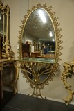 Antique mirror with console