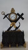Antique pendulum clock Hope Faith and Love allegory
