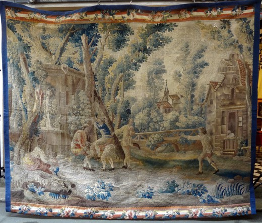 Antique rare Aubusson tapestry