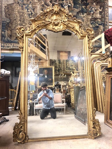 Antique fireplace Napoleon III mirror