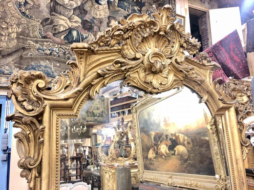 Антикварное каминное зеркало Наполеон III