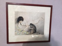 Antique drawing "Guessing on the Cards"