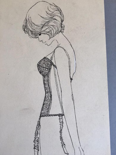 Vintage sketch of underwear
