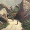 Antique painting "Mountain landscape"