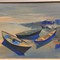 Антикварная картина "Лодки у берега"