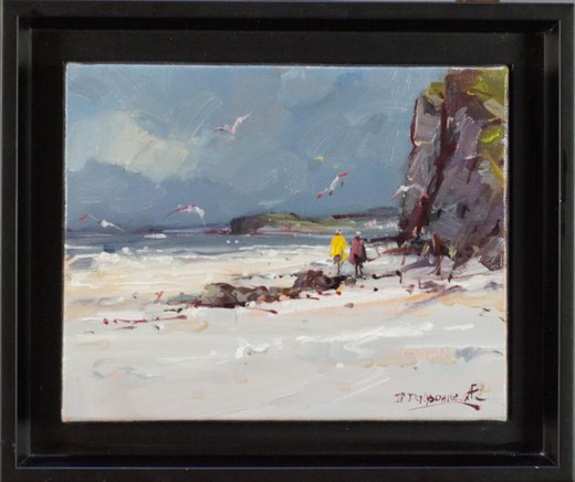 Antique painting "By the sea"