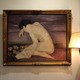 Antique painting a naked next to the canape