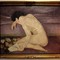 Antique painting a naked next to the canape