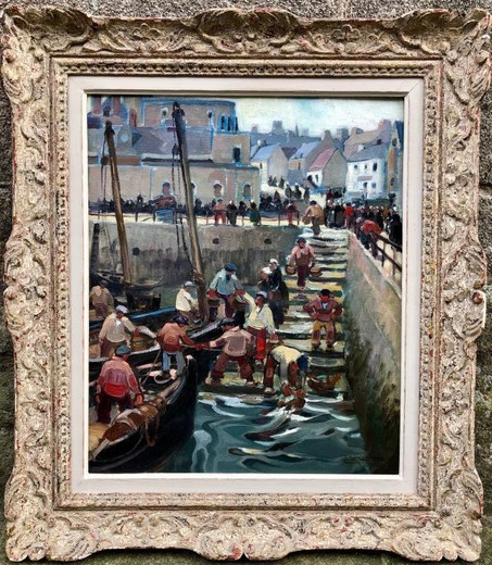 Картина «Разгрузка судна близ Дуарнене́»