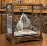 Ship model in a glass box