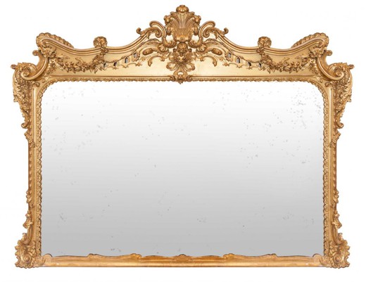 антикварное зеркало из золоченого дерева