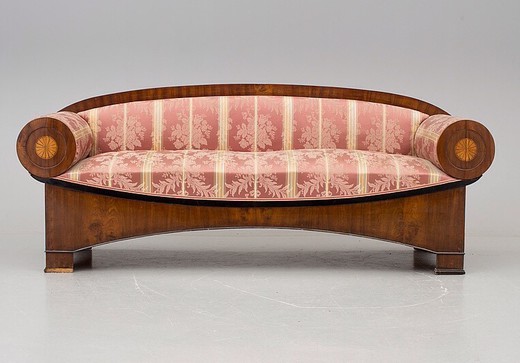антикварный диван бидермайер из красного дерева