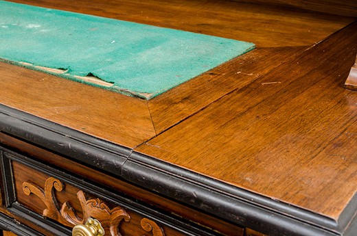 старинный стол-кабинет, европейская мебель, европейский антиквариат, купить антиквариат, купить письменный стол, письменный стол в стиле Наполеона III, письменный стол в стиле ар-деко