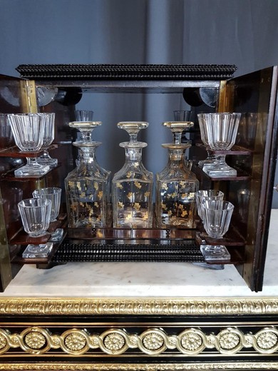 старинный набор для ликера Наполеон III, антикварный ликерный набор наполеон III, старинный набор для ликера. антикварный набор для ликера, купить старинную мебель. набор для ликера в технике Буль
