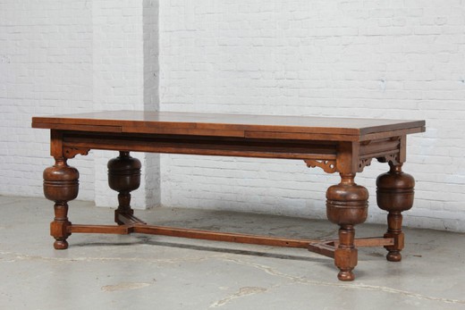 Антикварный стол, старинный стол, стол из дерева, стол в стиле Тюдоров, стол с резьбой, европейский антиквариат
