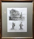 Antique engraving "Costumes of the Kaluga Province"