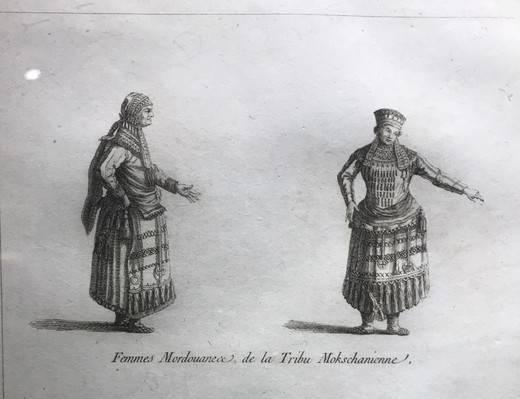 Antique engraving "Costumes of the Peoples of Russia"