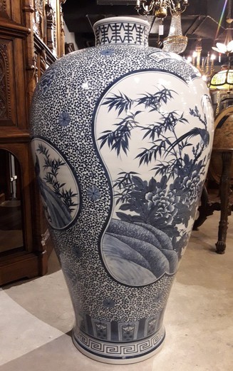 Antique blue ceramic vase